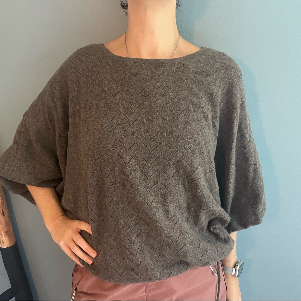J Jill cashmere sweater in rich chocolate.
